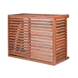Verkleidung aus hochwertigen behandeltem Holz | Schutzgitter für Klimaanlagen und Wärmepumpen