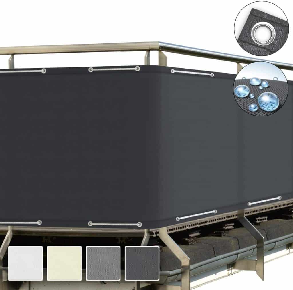 Balkonschutz UV-Schutz 90x2000 Cm – Sichtschutz Aus HDPE Für Balkon, Terrasse, Garten (beige)